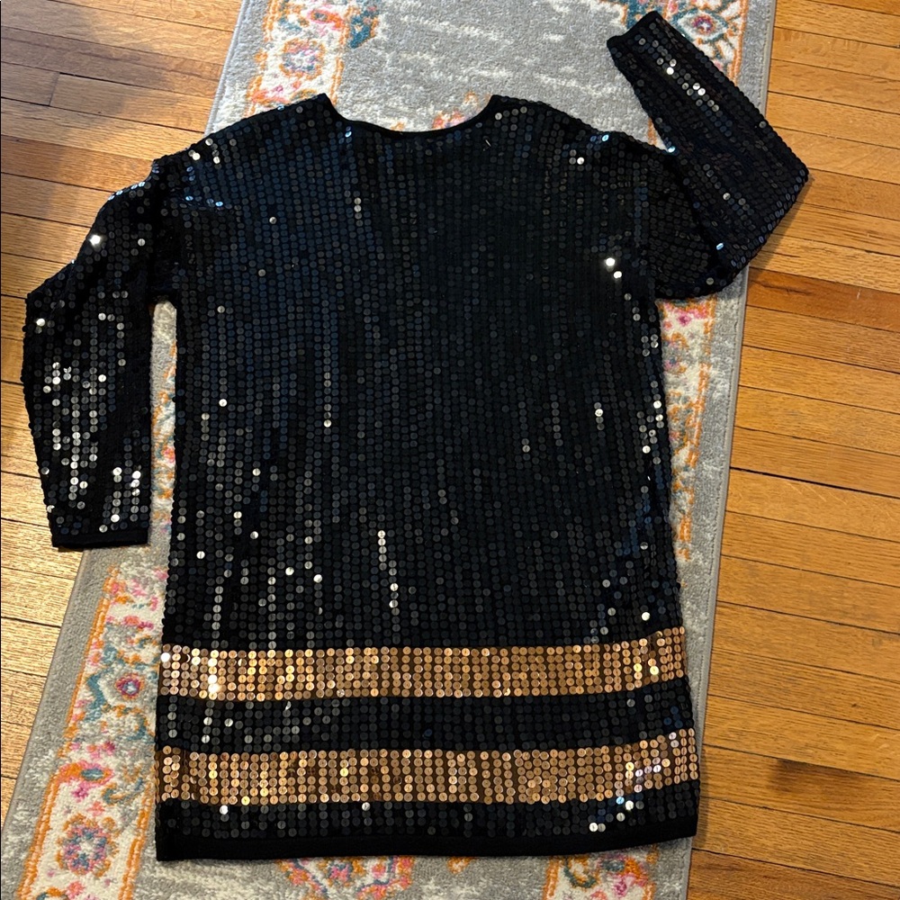 Black & copper sequined dress. - Picture 7 of 8